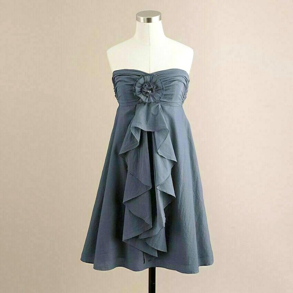 J Crew Strapless Chambray Dress - Size 0